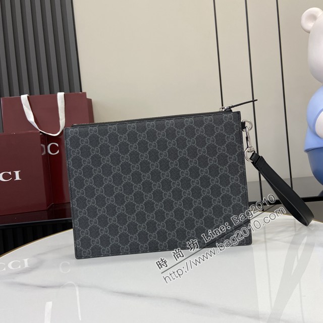 Gucci專櫃古馳最新款Emblem系列男士手拿包 jh2697型號：821155